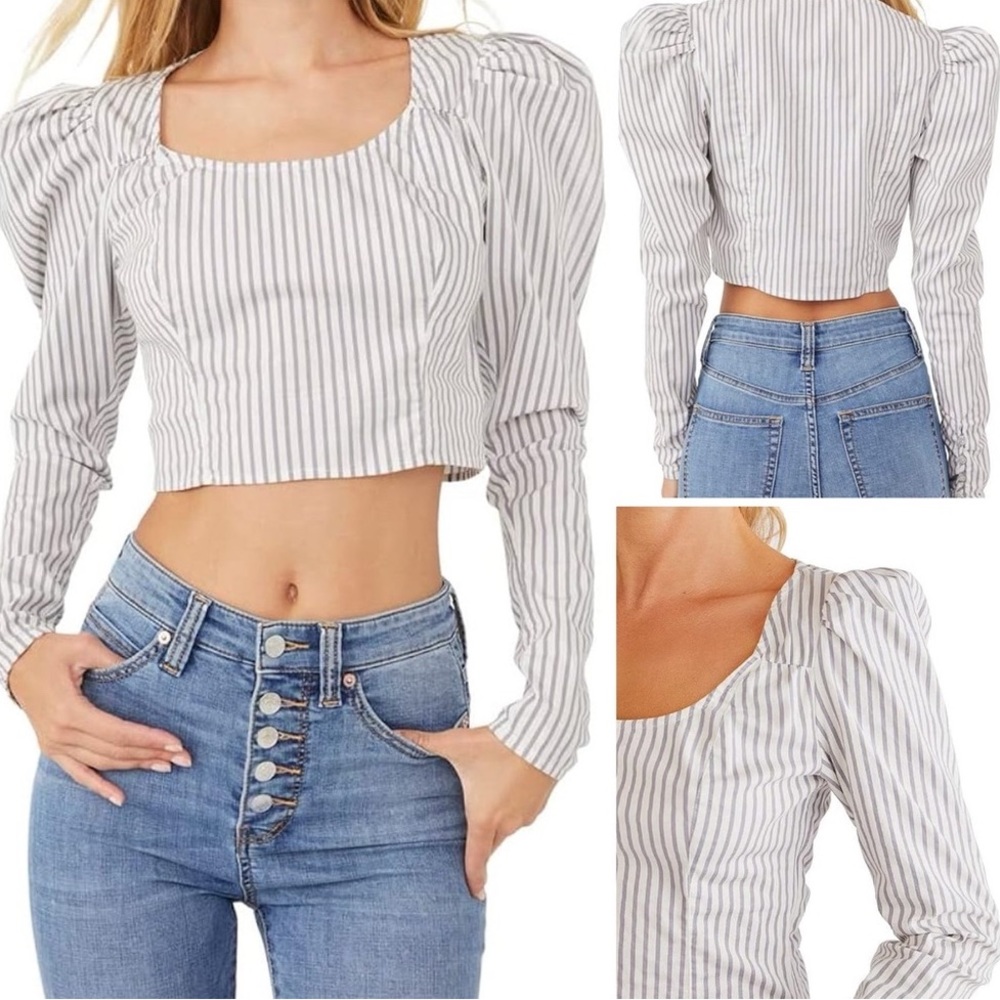 Free People Caroline Stripe Top Size Small